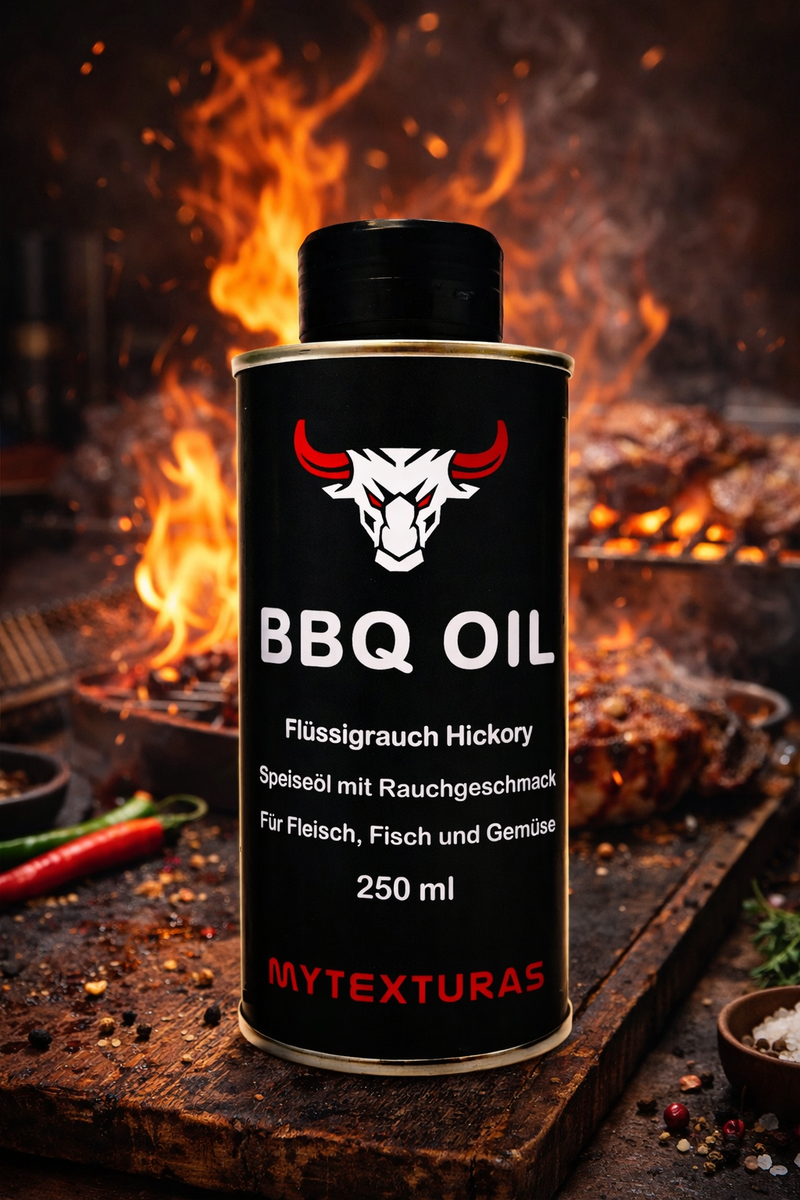BBQ-Öl Hickory 250ml Dose – amerikanischer Flüssigrauch