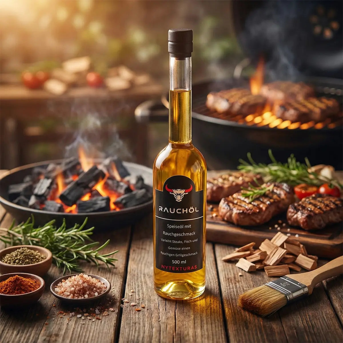 Rauchöl | Authentischer Grillgeschmack für Pfanne & Gasgrill